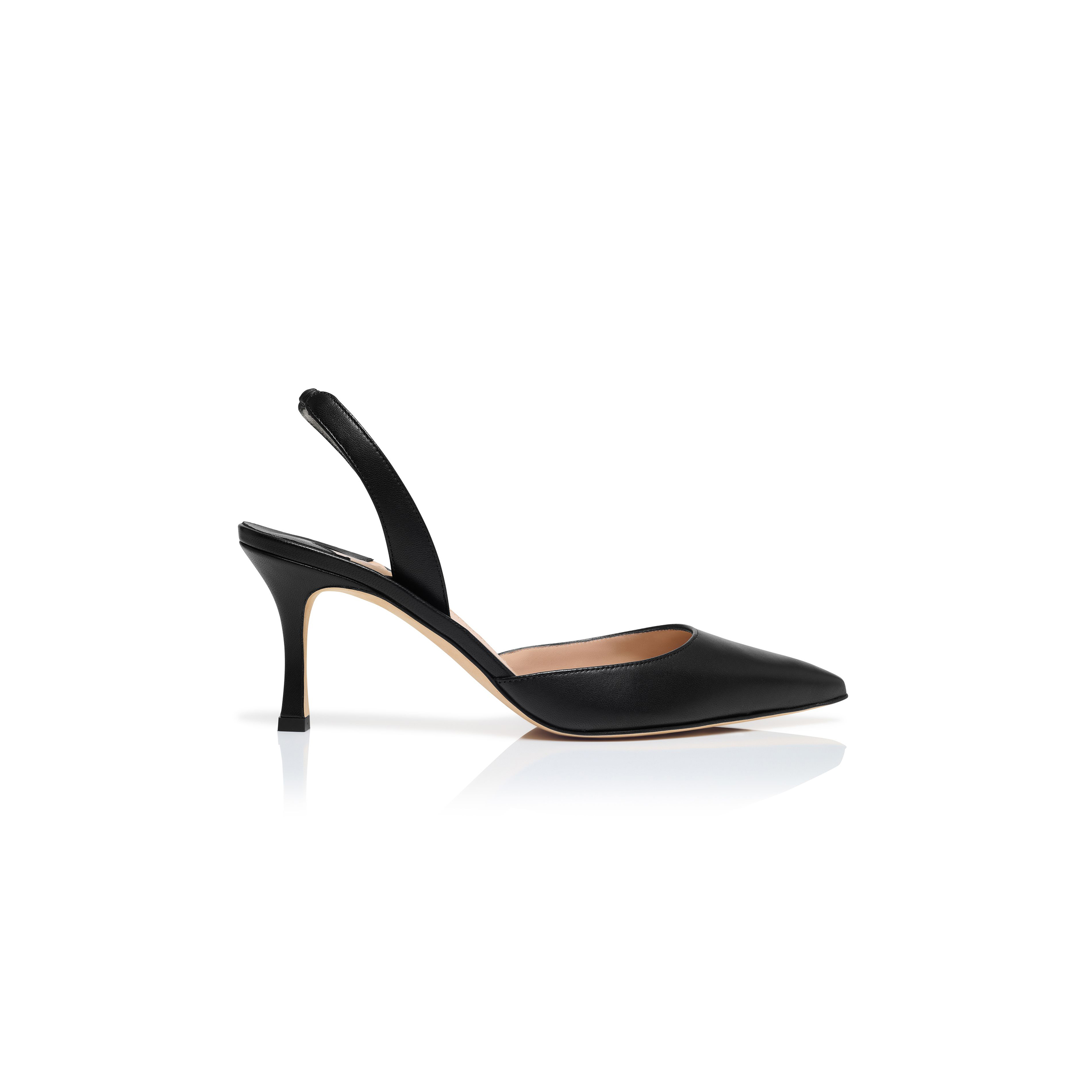 man010 B1ahn*k carolyne 70 black nappa leather slingback pumps 9xx-0757-0018